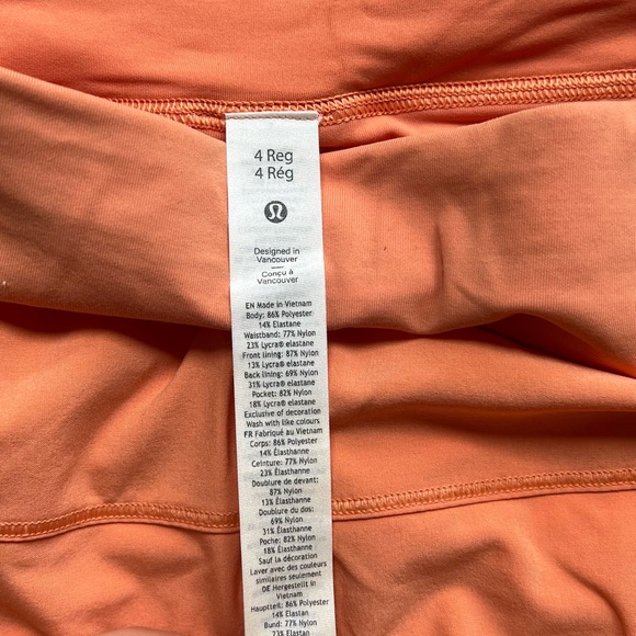 Lululemon Pace rival skirt *regular orange - Picture 3 of 3